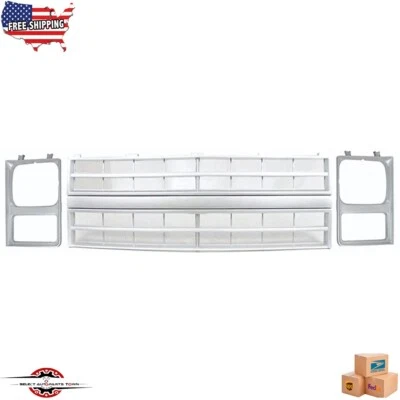 New Fits 1985-1988 Chevy BLAZER C10 PICKUP Front Grille & Headlamp Door Set 3Pcs - Image 1 of 4
