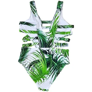Size Large TiniBikini One Piece Swimsuit Womens Tropical Cut Out Sexy NWOT - Picture 1 of 4