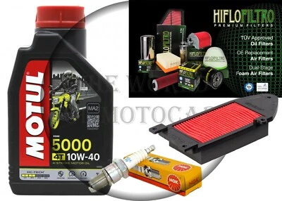 MOTUL NGK HIFLO KIT/TAGLIANDO KYMCO AGILITY R16 200 2012 AL 2015 OLIO 5000 10W40 FILTRO CANDELA