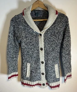 Roots Kids Cabin Cardigan Knit Salt & Pepper Sweater Size Youth L Adult XS - Picture 1 of 11