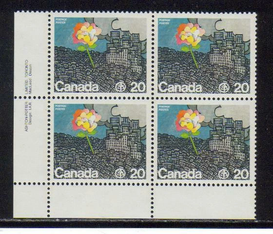 1976 Canada SC# 690 LL - UN Habitat Conference - Plate Block M-NH Lot# 2673 - Image 1 of 1