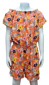 Marks & Spencer Mädchen Playsuit tropisch orange Blumen Viskose 13-14 Jahre - Bild 1 von 8