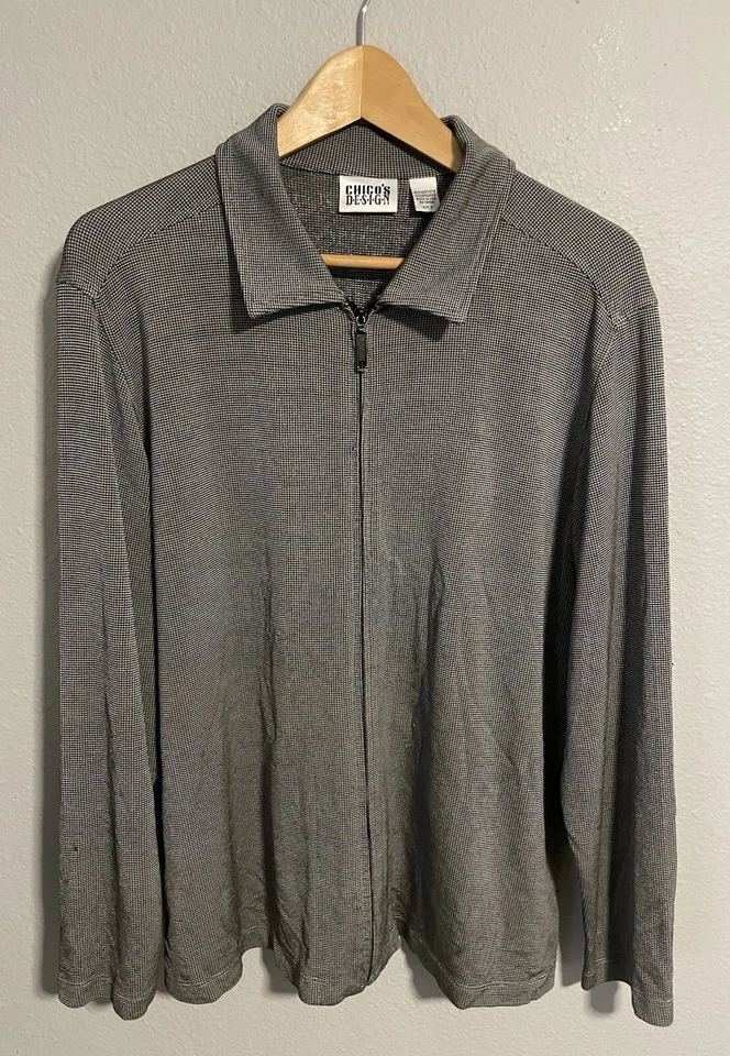 Chaqueta Chicos Mujer Talla 3 US XL Gris Slinky Elastizada Cremallera Completa Informal Moderna Foto 1 de 4