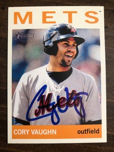2013 Topps Heritage Minors Cory Vaughn #60 RC Auto Signed Autograph Mets 