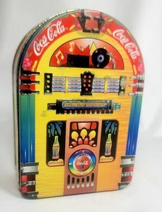 Coca-Cola 1997 Jukebox Shaped Metal Storage Tin 6 in L x 4 in W x 2 1/4 in D - Picture 1 of 9