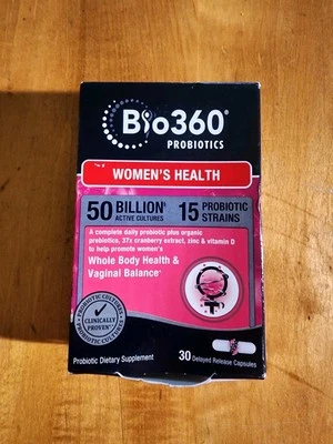 Bio360 Probióticos Salud de la Mujer Salud de Todo el Cuerpo Equilibrio Vaginal 30Ct Nuevo 3/26 Foto 1 de 4