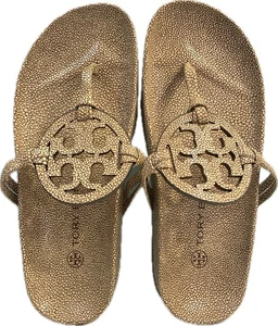 Tory Burch donna Miller Cloud Stingray in pelle stampata sabbia taglia 5 nuova senza etichette - Foto 1 di 5
