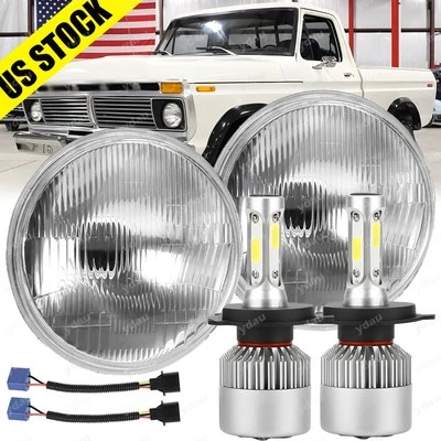 Par de faros LED redondos de 7" pulgadas para Ford Deluxe 1939-1951 haz alto bajo sellado Foto 1 de 4