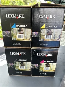 NEW Lexmark C780H1CG C780H1YG C780H1MG C780H1KG OEM Genuine Toner Set C780 TRI - Picture 1 of 13