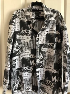 Dolcie & Gabbana Men's Shirt Vintage Black White Design Stylish Large - Bild 1 von 9