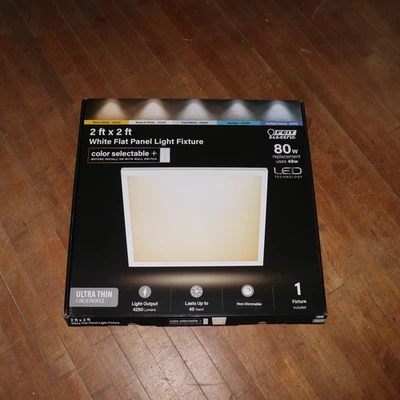 Feit электрический внутренний квадратный плоскопанельный светодиодный светильник пластиковый белый FP2X2/6WY/WH  - Изображение 1 из 4