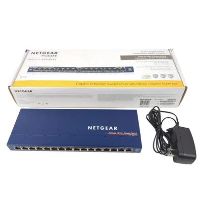 Netgear ProSAFE GS116 v2 16-Port Gigabit Ethernet Switch w/ Power Supply GUC - Image 1 of 4
