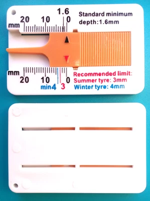 Reifenprofilmesser Auto PKW 0-20mm Werkzeug Profiltiefen Messgerät Tiefenmesser - Bild 1 von 2