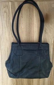 OSPREY Leather Tote Bag Black Good Condition - Picture 1 of 8