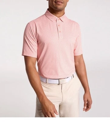 NWT Walter Hagen P11 Golf Polo Retro golf ball Coral Sz L $70 — 第 1/4 张图片