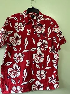 VintageMen’s LG Cherokee Hawaiian Red-Wh-Blu Memeorial 4th July Picnic Bbq USA - Picture 1 of 11