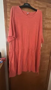 Old Navy Waist-Defined Slub Knit Mini T-Shirt Dress in Sugar Poppy Women's 4XL - Picture 1 of 5