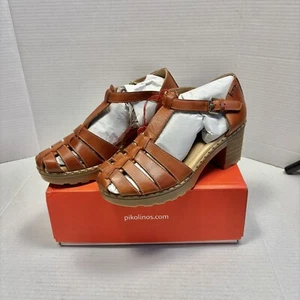 Pikolinos CANARIAS Women's fisherman sandals with mid heel EU 40 Brick - Picture 1 of 5