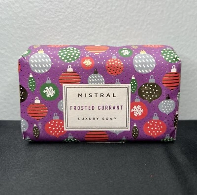 Jabón de lujo perfumado con grosella esmerilada Mistral fragancia navideña 7 oz/200 g Francia Foto 1 de 4