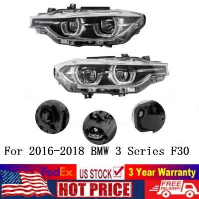 LED Headlamps Pair Set  L+R For 2016-2018 BMW 3 Series F30 F35 330i 328i 320i - Image 1 of 4