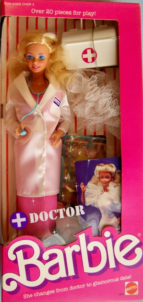 ..MUÑECA DOCTOR BARBIE VINTAGE 1987 #4118 INCLUYE MÁS DE 20 PIEZAS EN CAJA ORIGINAL Foto 1 de 3