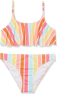 NEW Roxy Girls' LIKE US RAINBOW Flutter Swimsuit Set TANKINI BIKINI SIZE 8 10 12 - Picture 1 of 5