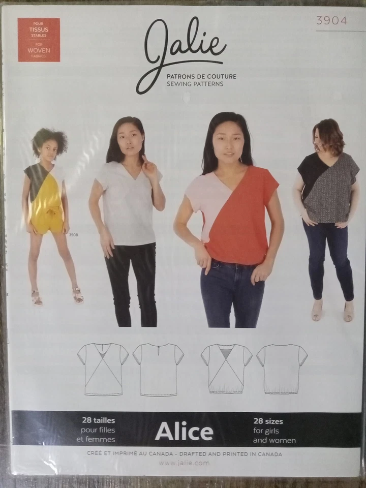 Jalie Alice V-Neck Blouse Sewing Pattern 3904 Women's XS-2XL & Girl's 2-13 - Image 1 of 1