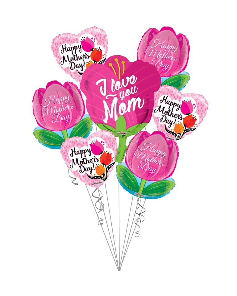 Ramo globo tulipán día de la madre (7 globos) Foto 1 de 1