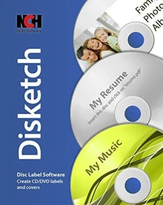 Disketch Pro CD DVD Disc Label Software NCH - Image 1 of 2
