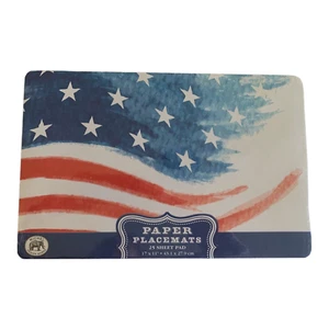 Michel Design Works Papier Tischsets, 25 Blatt Pad - rot weiß und blau Flagge - Bild 1 von 5