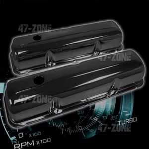 FOR 1957-76 FORD BB FE 352 390 406 427 428 VALVE COVERS - BLACK STEEL - Bild 1 von 1