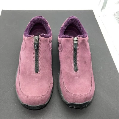 Mujer Talla 8 LL Bean Berry Gamuza Cómodo Mocs Forrado de Vellón Cremallera Foto 1 de 4