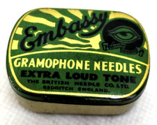 Embassy Gramophone Needles Extra Loud Tone British Needle Co Reditch England tin