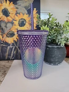 NEW Starbucks 2021 Mermaid Blue Purple/Teal Ombre Studded 16 oz Tumbler 💜🩵 - Imagen 1 de 5