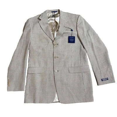 Daniel Cremieux Mens 40 Long Sport Coat Tan/ Beige Silk & Wool USA Jacket Blazer - Image 1 of 4