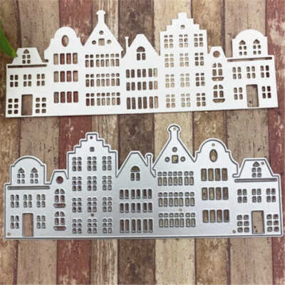 Haus Gebäude Metall Stencil Cutting Dies Scrapbooking Stanzschablone Album Karte - Bild 1 von 4