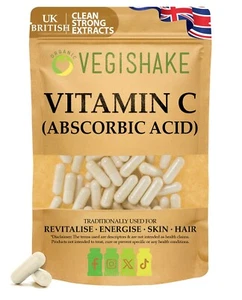 Vitamin C Tablets Ascorbic acid Skin Support UK British Supplements - Picture 1 of 8