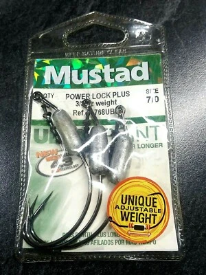 3ct #7/0 Mustad Power Lock Plus 3/8oz Ref. #91768UB38-7/0-3U ~ ULTRA POINT - Image 1 of 4