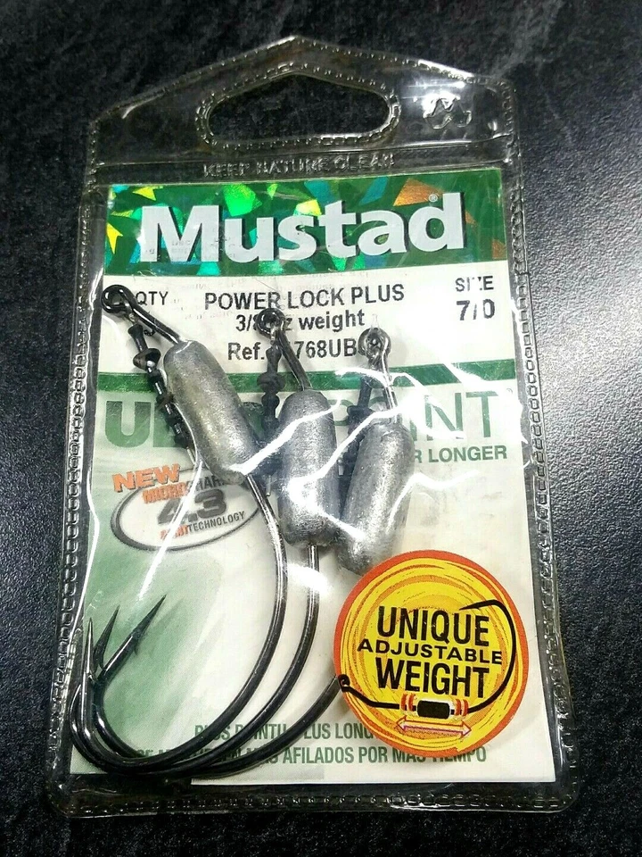 3ct #7/0 Mustad Power Lock Plus 3/8oz Ref. #91768UB38-7/0-3U ~ ULTRA POINT - Image 1 of 4
