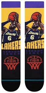 LeBron James Los Angeles Lakers LA Stance NBA Graded Socks Large Mens 9-13 - Picture 1 of 3