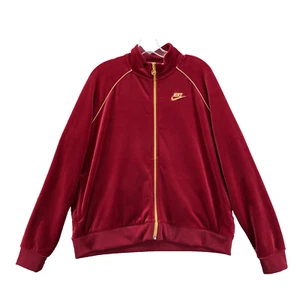 Chaqueta deportiva Nike de terciopelo para hombre XL roja dorada retro ropa de calle baloncesto - Imagen 1 de 10