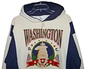 NUEVA SUDADERA CON CAPUCHA VINTAGE AÑOS 90 WASHINGTON D.C. DOS TONOS XL ¡RARA! - Imagen 1 de 5