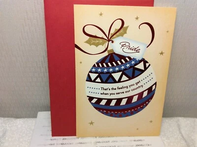 HALLMARK CHRISTMAS MILITARY GREETING CARD New w/envelope "PRIDE the feeling you" - Image 1 of 2