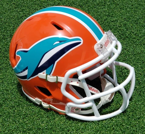 MIAMI DOLPHINS ORANGE CONCEPT FOOTBALL MINI HELMET Cover