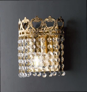 Applique classico oro con cristalli trasparenti 1 luce LGT Impero ap d.20 - Picture 1 of 1