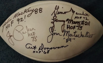 6 COLTS HOFer signed (w/ inscriptions) full size Wilson FOOTBALL JSA COA - Image 1 of 4