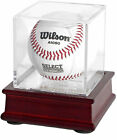 Baseball Holder Display Case Cube, Cherry Stand, B03-CH