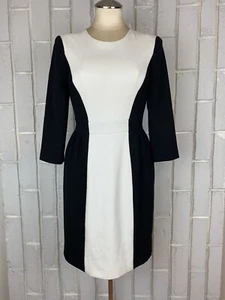 Vestido Kate Spade Tille Vaina Bolsillos Negro Blanco Colorblock 2 ¡Halagador! - Imagen 1 de 11