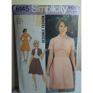 Simplicity Sewing Pattern 6145 Misses Dress UNCUT! Year: 1973 Vintage Size US 12 - Picture 1 of 8