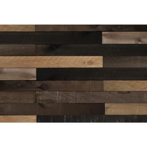 Weathered Wood Board 1/2 in. x 4 x 4 ft. Reclaimed Rustic Barn Wall Panel 8-Pcs. - Picture 1 of 1
